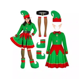 Festive Santa??s Helper Elf Dress - 2025 Women??s Christmas Costume for Ugly Sweater Mixers & Company Holiday Parties!