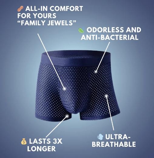 [4-Paris] Breathable Mesh Ice Mesh Underwear Men's ComfortSoft Moisture-Wicking Boxers Briefs Fashionable Men's Underpants
