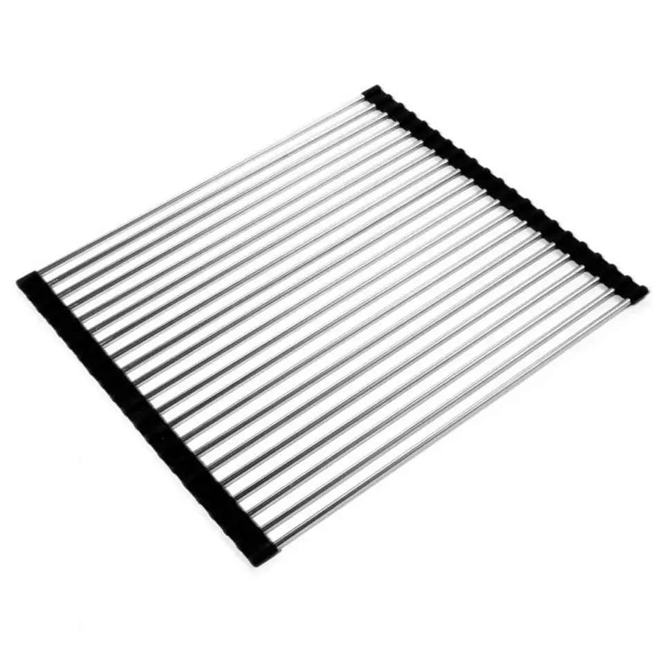 Houzer RO-1600 Stainless Steel Rolling Mat - 13.75x16 in. Kitchen Organiser, Functional Tray for Daily Use Roll-Up Mat