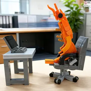 Shrimp, Not Bro Moc Brick Figurine, Educational Puzzle Toy, Creative Humorous Model, Unisex Stress Relief Toy