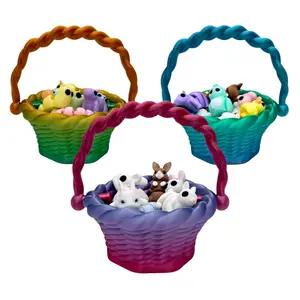 EnderToys Easter Mini Animal Toy Fidgets Clickers Bunny Carrot Figurine Cute Design 3D Print Colorful Gift Desk Pet Collectible Pastel Spring Articulated Pack Decor Fun Friend Articulating Miniature Decorative