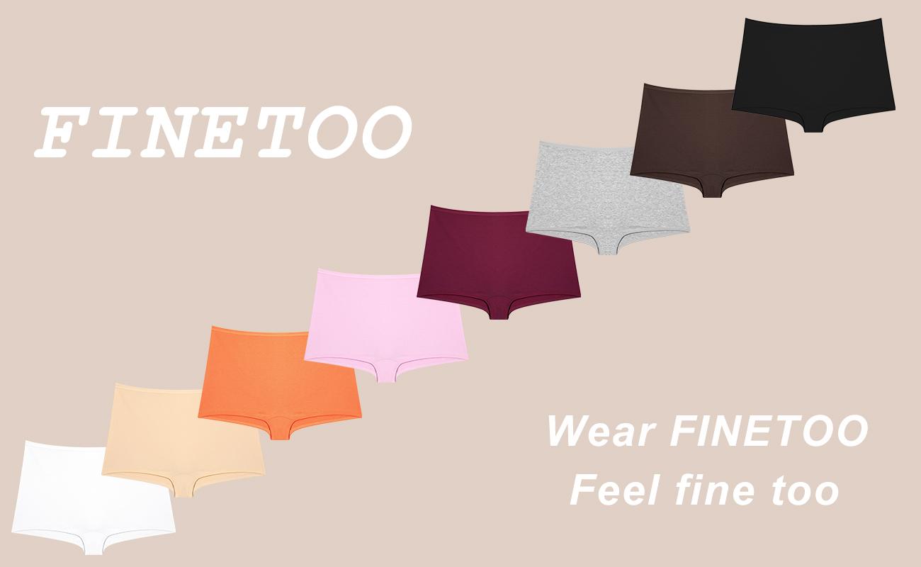 FINETOO 8Pcs Comfortable Form-Fitting Underwear Reinforced Edge Women's Underwear Womenswear Cotton Boxer Shorts Breathable Comfortable Soft Lightness