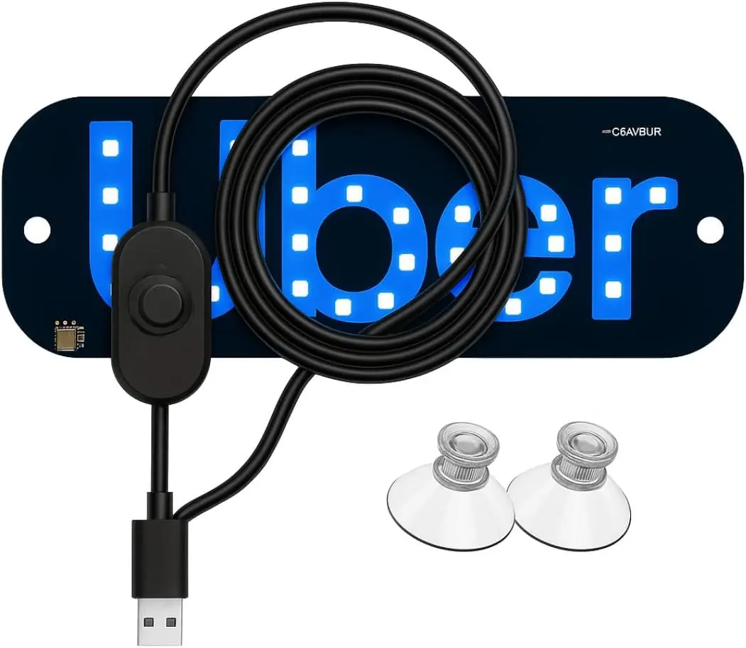 Rideshare LED Windshield Sign Dimmer USB Touch - TikTok Shop