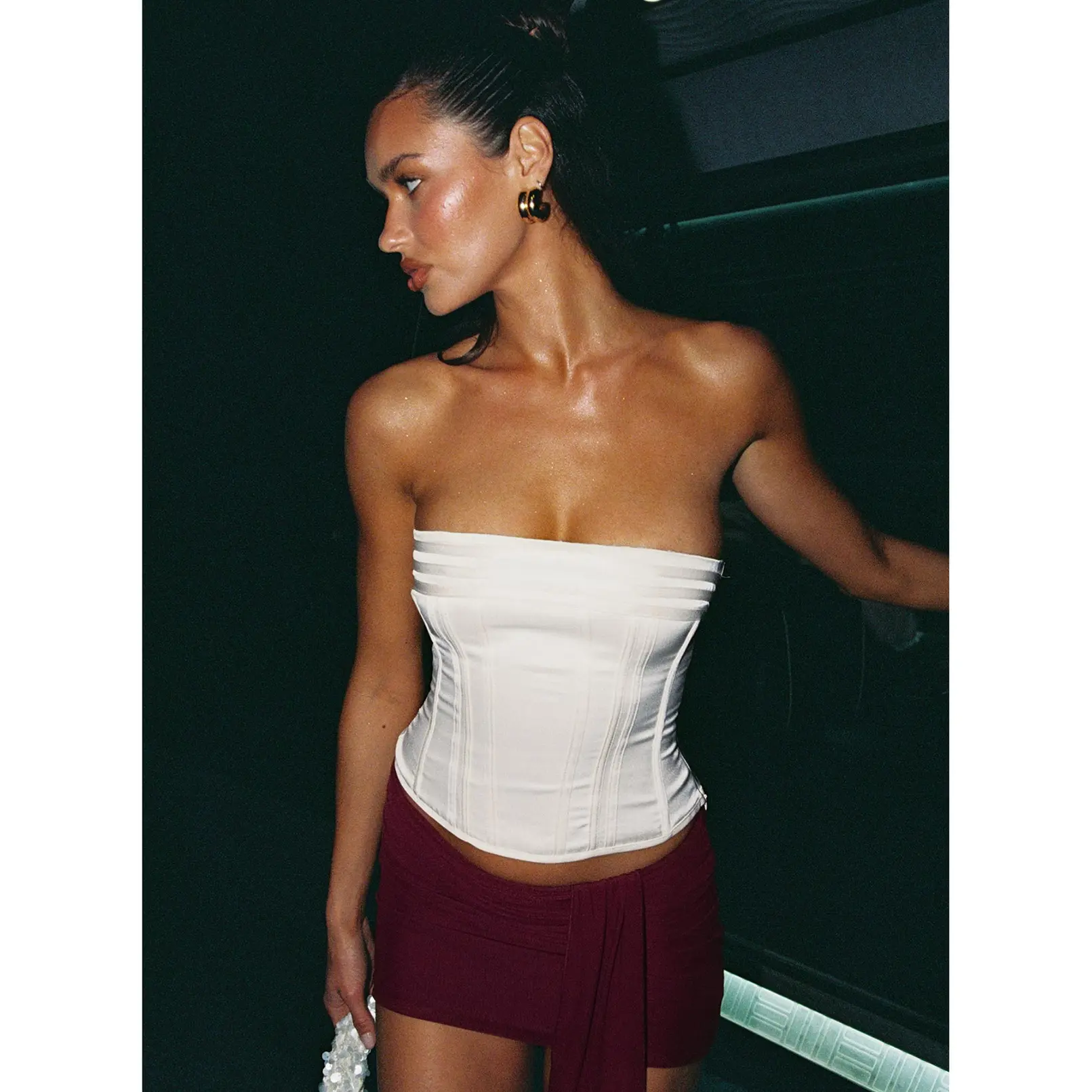 Cecilie Strapless Corset Top Cream
