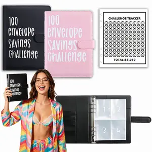 100 Envelopes Fund Accumulation Saving Challenge, Savings Envelope Binder, Build Savings Habits with Budget Planner & Cash Pouches, Reach Your $5050 Savings Quota Smoothly
