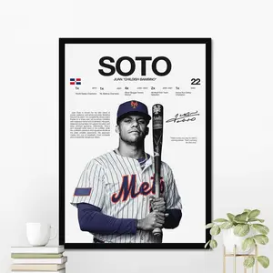Juan Soto New York Baseball Poster | Hardline Series Wall Art | Aesthetic Game Day Decor | Sports Fan Gift