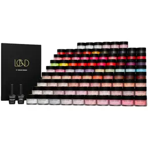 Chaun Legend Acrylic Powder Full Set Collection - 86 Colors + Acrylic Primer, 1 Non-wipe Top & 1 Color Book