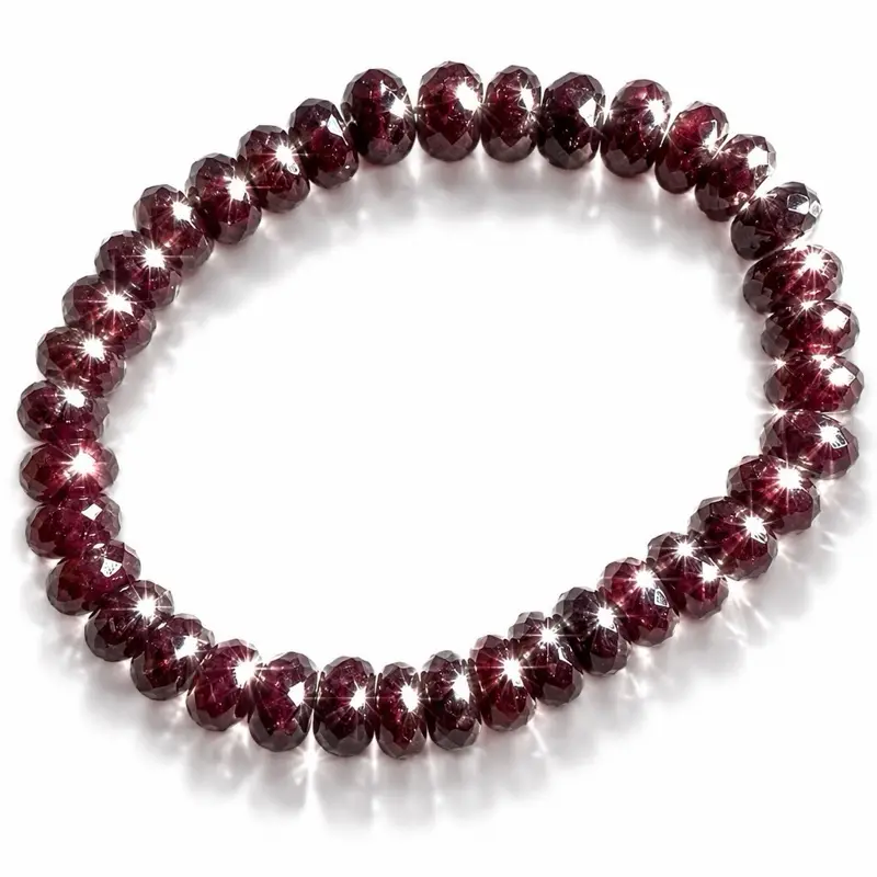 Adults' Faceted Ruby Gemstone Bracelets, Stackable Jewelry Accessories