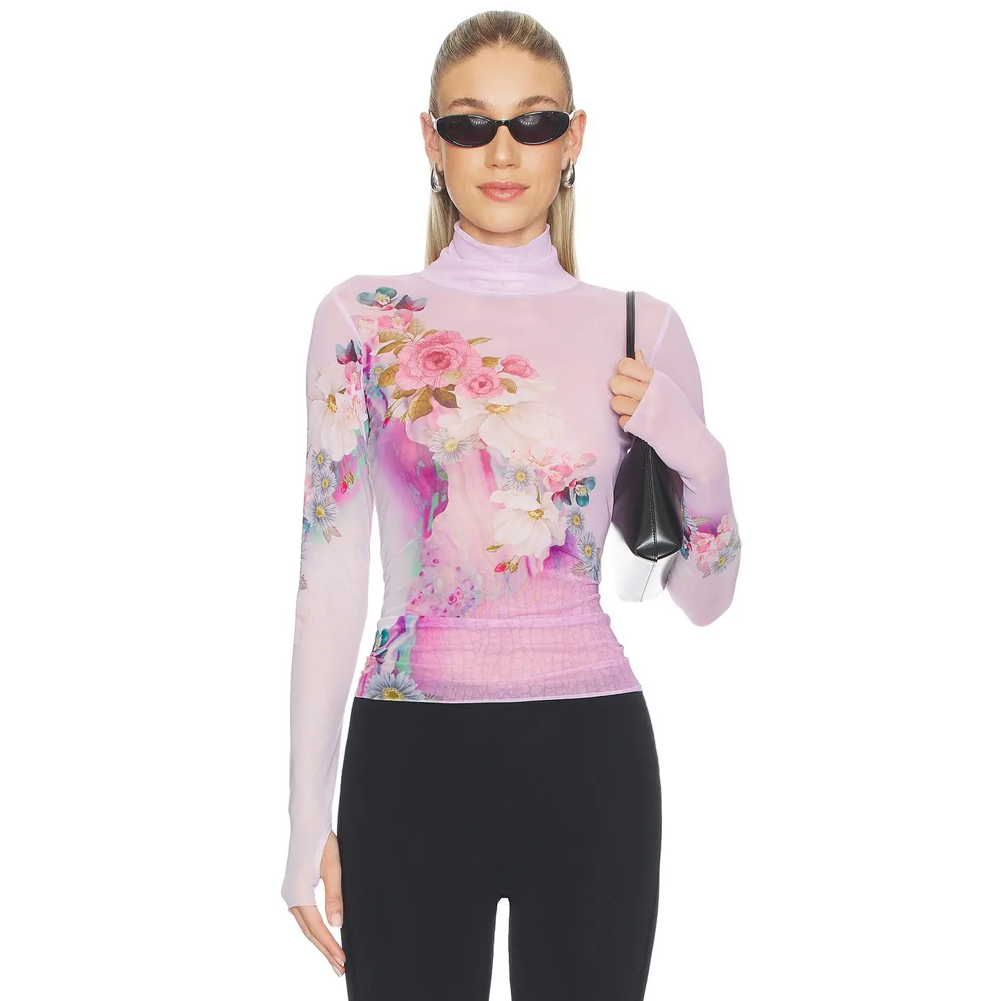 AFRM Zadie Top in Marble Floral