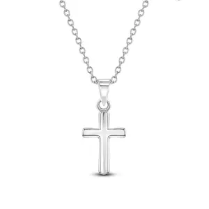 Teenie Tiny Cross 12mm Toddler/Kids/Girls Necklace Religious - Sterling Silver Teenie Tiny Cross 12mm Toddler/Kids/Girls Necklace Religious - Sterling Silver