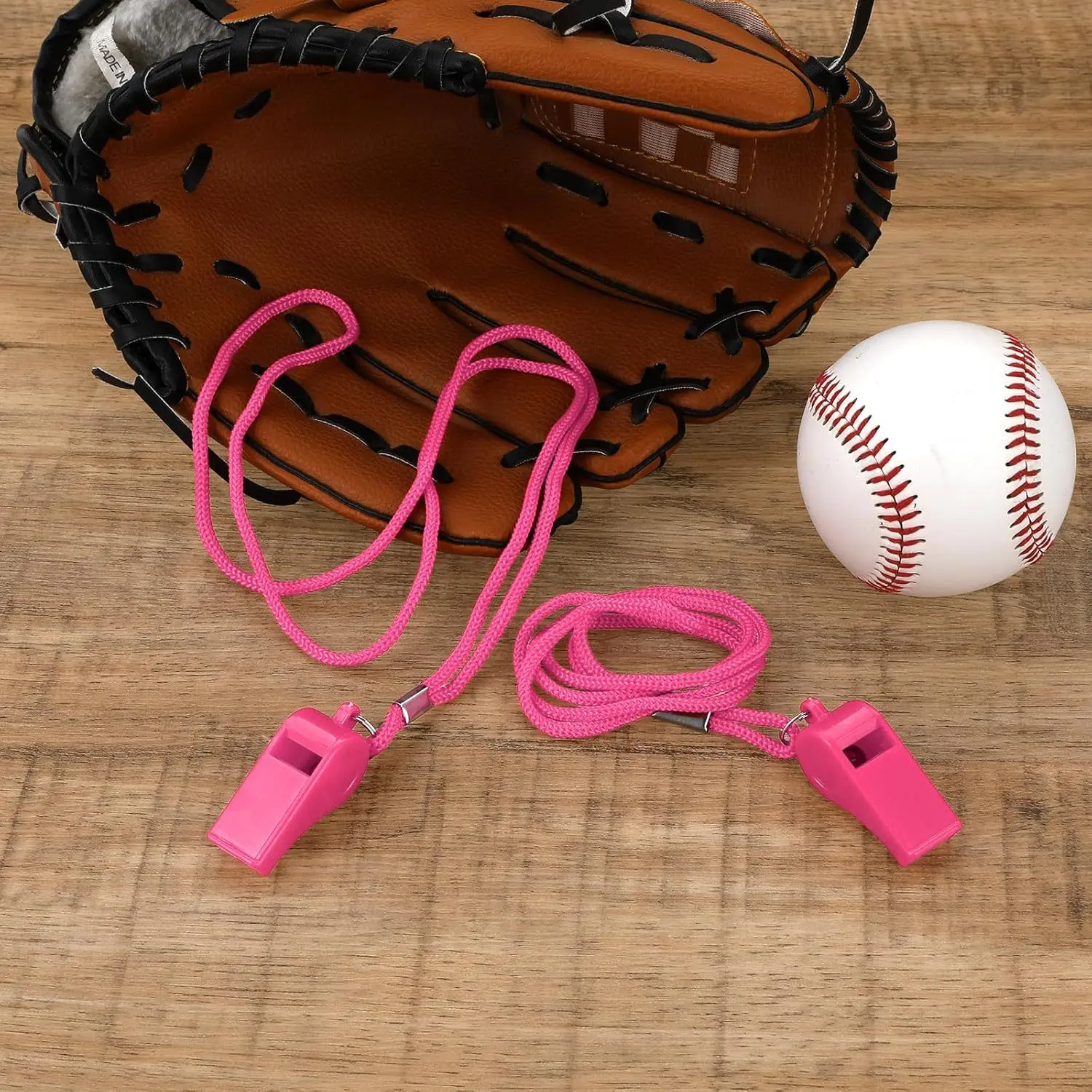 Pink whistle+lanyard