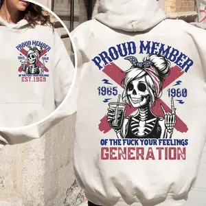 (Hoodie) Gen X Proud Gen X Member Customize Year Hoodie New Version Raised on Hose Water and Neglect Shirt Generation X Shirt For Women For Men