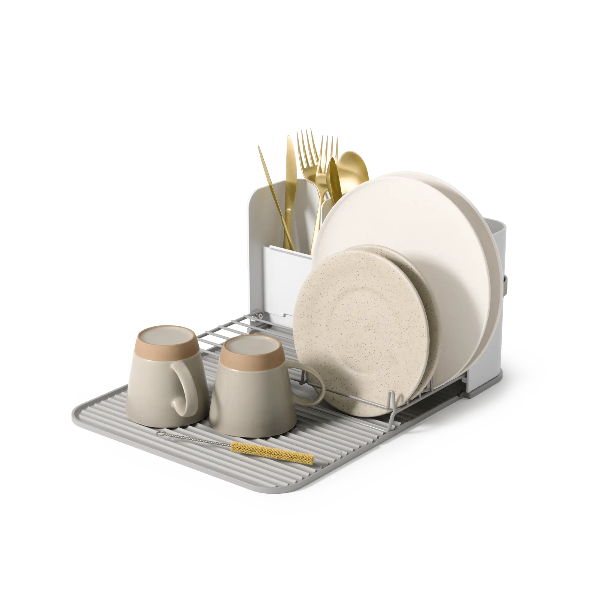 Umbra Sling Dish Rack, Compact Dish-Drying Mat with Rack & Utensil Holder - 1 Pack Metal Organiser Metal Organiser Kitchen Silicone