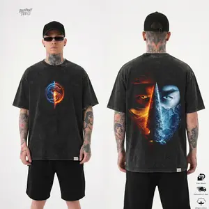 Scorpion sub zero oversized t shirts, movie vintage y2k clothing graphic tees, mortal kombat men's t shirts, gamer outfits guys gifts