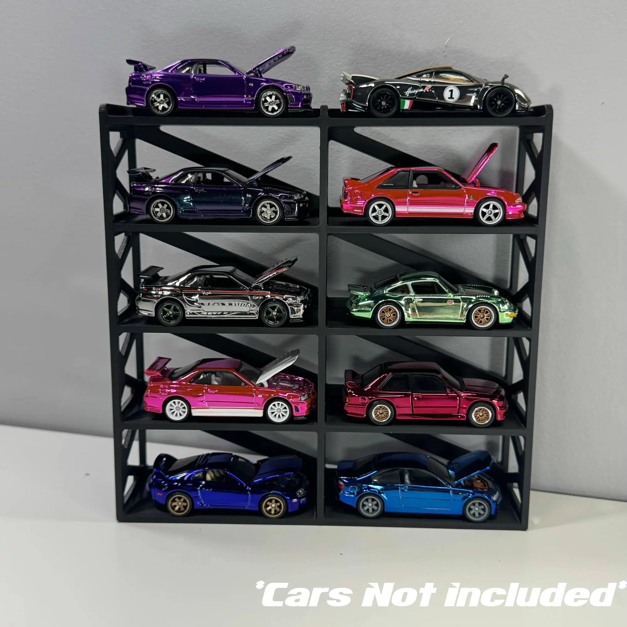 V2 Hotwheel 10 Car Display Stand Industrial Design w Hidden Wall