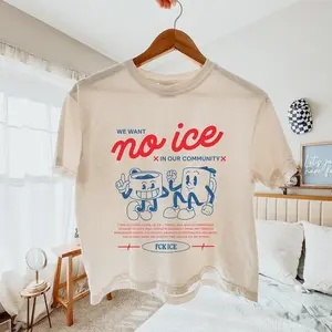 No ICE In Our Community Boxy Top – Pro Immigrant, Social Justice Protest Graphic