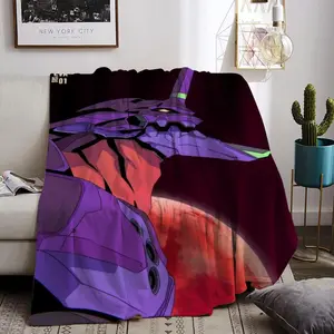 EVA Evangelion Throw Flannel All Weather Blanket Kneeling Blankets Fluffy Warm Winter Blanket Blankets on Offer Home Knee Throw Wearing Microfiber