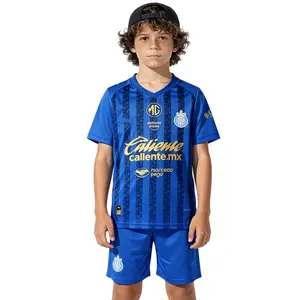 2526 Chivas CD Guadalajara Third Away Jersey Vintage Mexico Blue Children's Short-Sleeve Sets Football Jersey LIGAMX