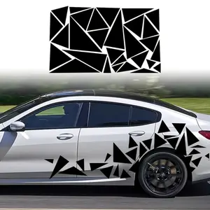 1 Set Geometric Triangle Sporty Car Stickers, Waterproof, Suitable for Cars, Trucks, SUVs Door, Trunk, Window, Body, Self-Adhesive Vinyl Decals, Universal Vinyl Decorative Decals, Automobile Decals, Automotive Accessories