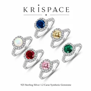 KRISPACE A large gemstone ring set with opal, emerald, ruby, garnet, sapphire, topaz, and crystal colored stones, crafted from s925 sterling silver, suitable for gifting, holidays, balls, and parties tiktokshopspringglowup