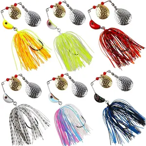 Spinner Baits for Bass Fishing Lures, 6/12pcs Multicolor Spinnerbaits Kit Double Colorado  Metal Jig Spinnerbait for Bass Trout Pike Salmon Walleye Freshwater Saltwater Fishing