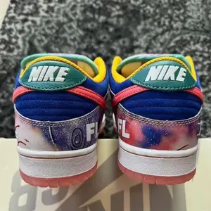 Galaxy Tie-Dye Printed Leather Low Top Skate Sneakers Colorblock Multicolor Collar Translucent Pink Outsole For Street Fits Festival Outdoor Trips