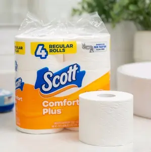 Scott Comfort Plus Unscented Bathroom Tissue – 4 Regular Rolls