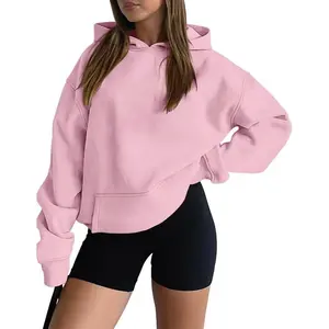 Women’s winter wool hooded sweatshirt, long-sleeved pullover with pockets, 2026 fashionable clothing, multifunctional and comfortable GARMENTARY