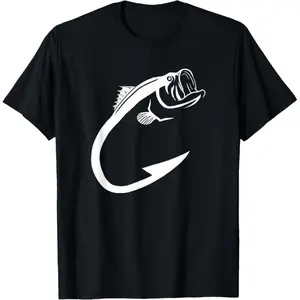 [100% Cotton] Fish Hook Minimal Art Cool Fishing Lover Art Lover Gift T-Shirt