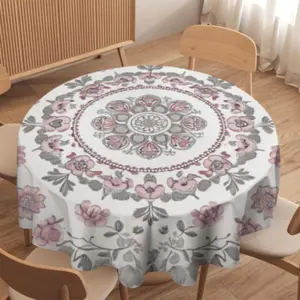 Bohemian Mandala Print Tablecloth, 1 Count Exquisite Rustic Farmhouse Style Tablecloth, Decorative Tablecloth for Kitchen & Dining Room
