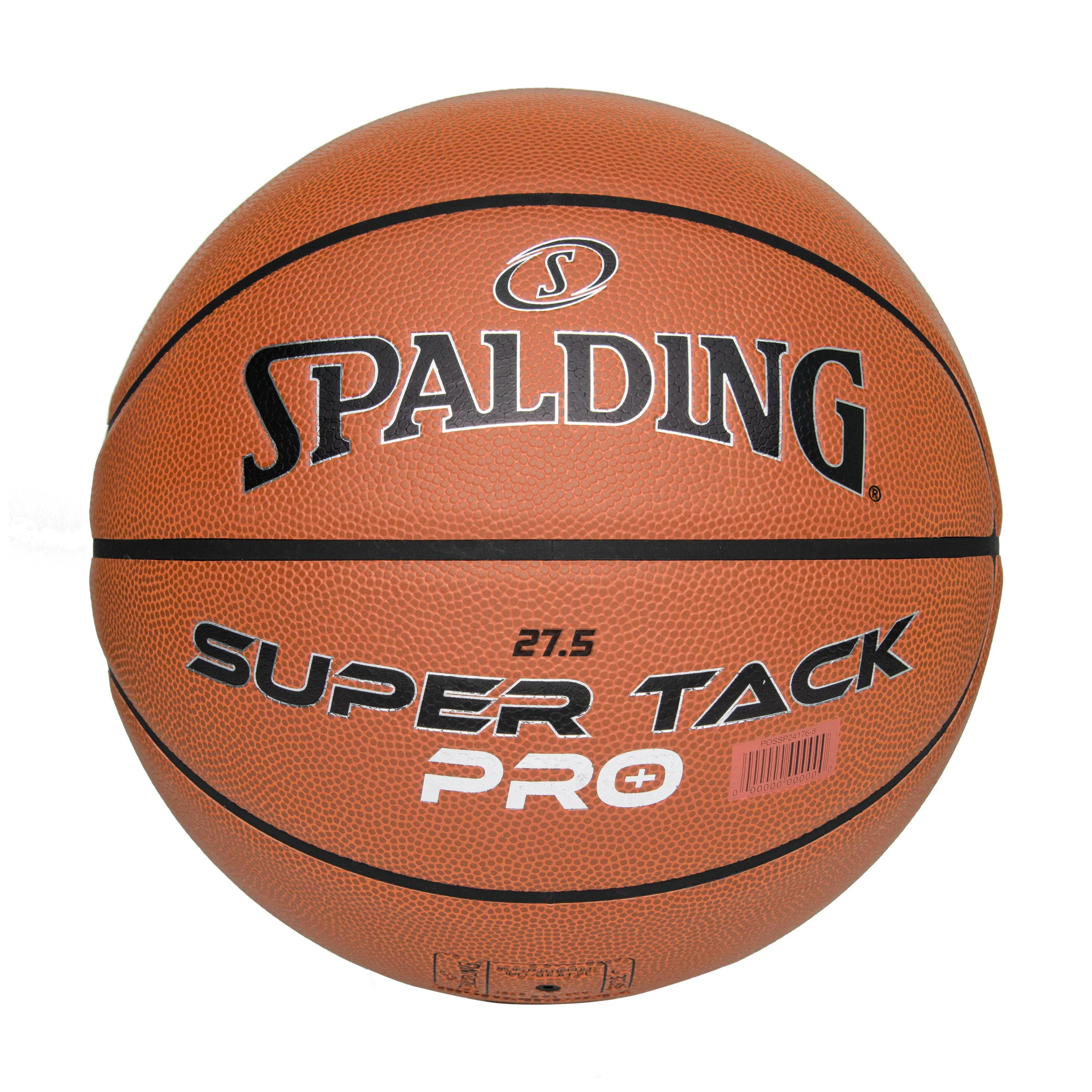 Spalding Super Tack Pro Composite Leather Youth Basketball - Size 5 (27.5"), Boosts Grip, Easy-Grip Surface, Foil-Accented Logos, Long-Lasting Durability, Ideal for Practice Sessions
