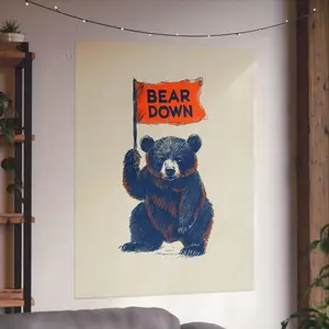 Bear Down Flag Poster Vintage Cute Chicago Bears Poster