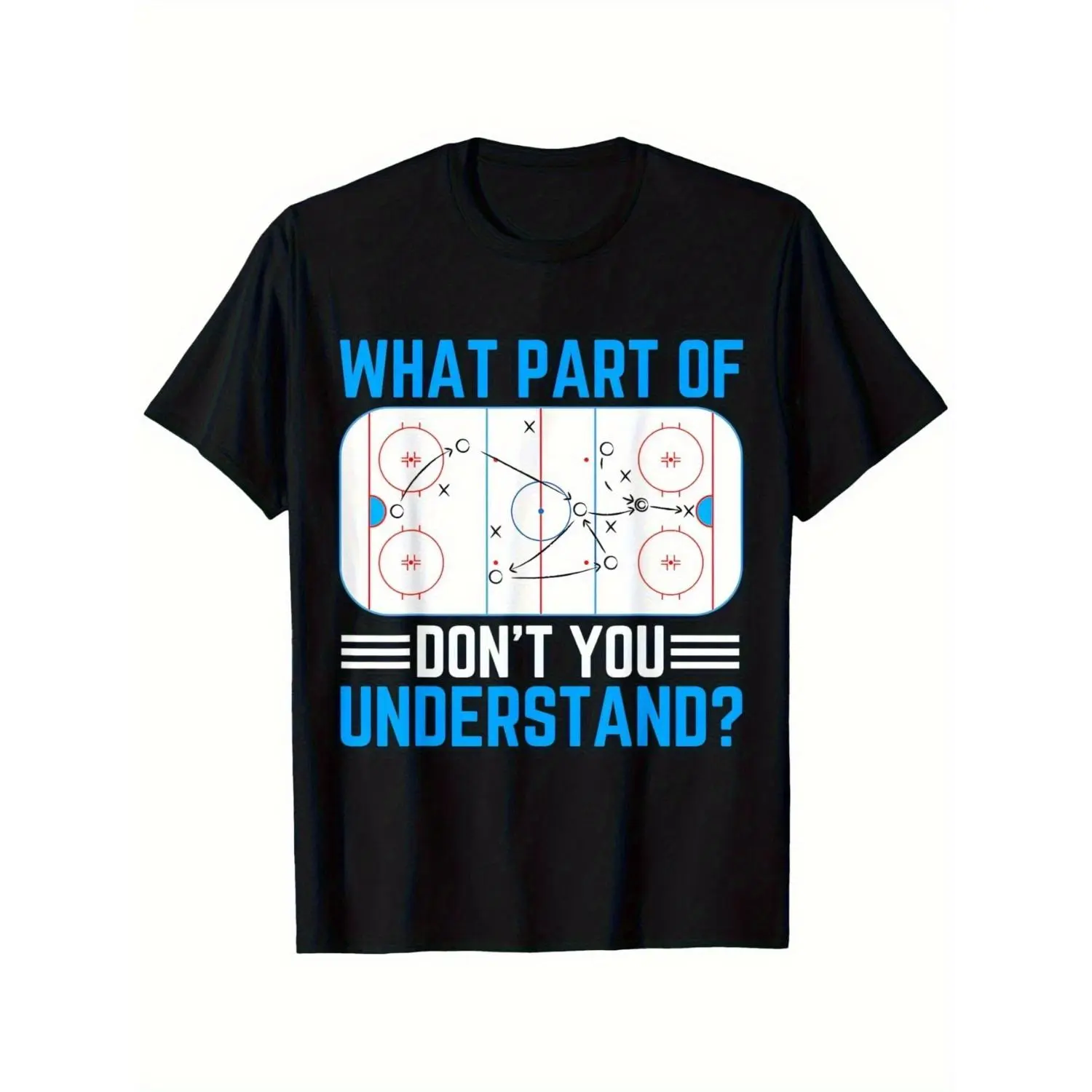 What Part Of Hockey Dont You Understand T-Shirt - Retro Hockey with Lettering & Hockey Sticks/Ice Pucks Graphics - Moisture-Wicking Crew Neck Short Sleeve Tee for & - - Casual Wear Suitable for Hockey Fans
