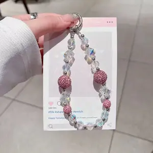 Shiny Phone Chain Strap 1 Bag - Anti-Drop Lanyard for Girls Women Best Friend with Colorful Beads and Crystal Accents