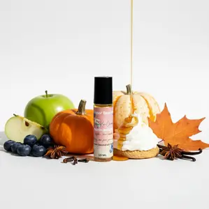 Berrykin Body Oil Roll-On for Women - Natural Vegan Friendly Scented with Blueberry Pumpkin Sweet Vanilla Maple Green Apple & Spice 10 ML Alcohol-Free Aroma