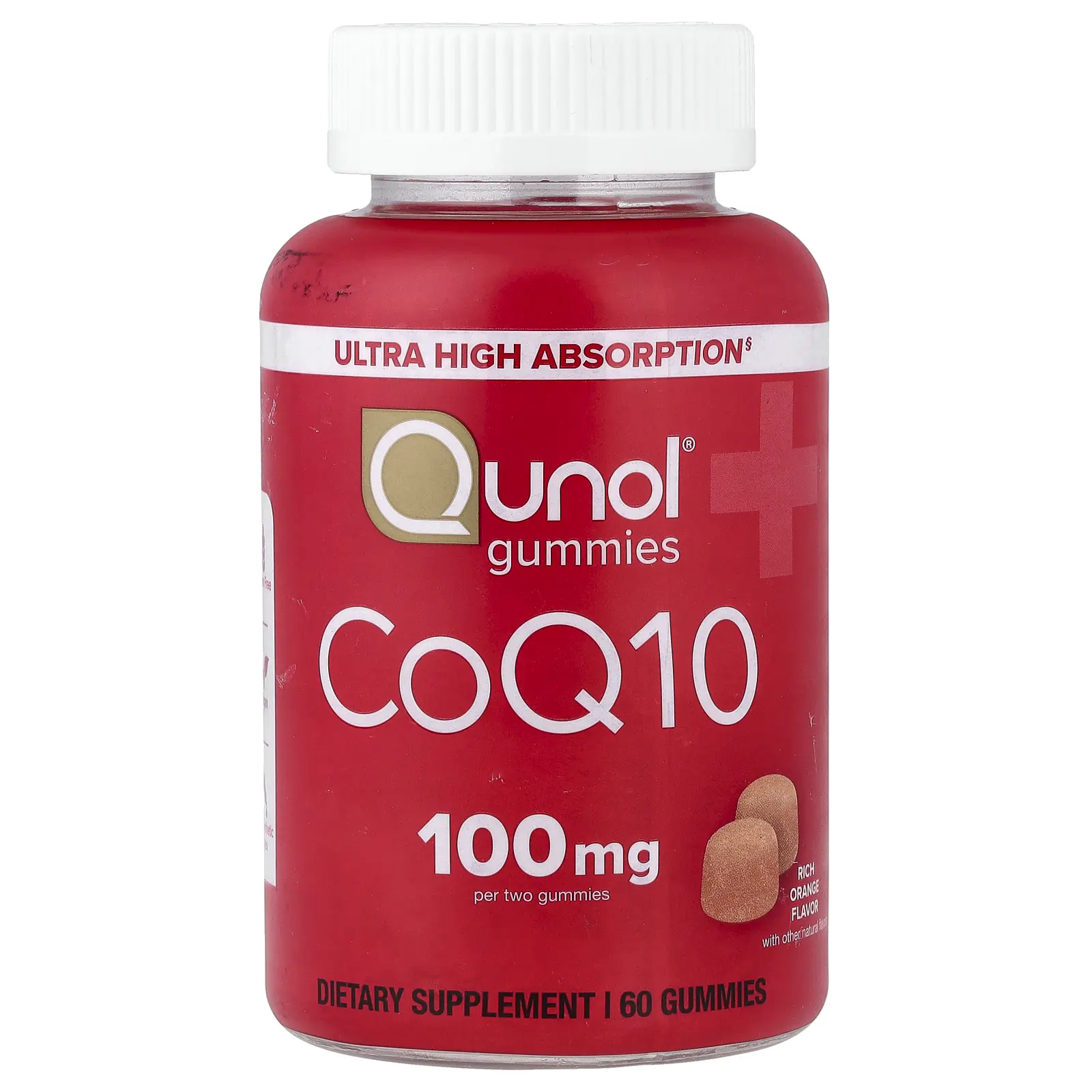 Qunol CoQ10 Gummies, Rich Orange, 60 Gummies (50 mg per Gummy)