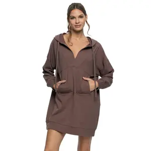 Kimora V-Neck Hoodie Sweatshirt Dress