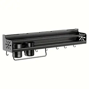 Wall Mounted Cutlery Rack and Camping Kitchen Rack with Spice Rack,Please Note That This Product Is Shipped by Yourself for the Average Shipping Cost