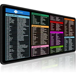 Python Cheat Sheet Desk Pad, Extended Large Gaming Mouse Pad, Big XXL Computer Keyboard Shortcuts Keys Mat for Desktop, Office Accessories Desk Mat for Keyboard and Laptop, 31.5 x 15.7in, Black