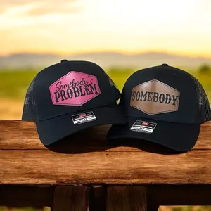 Somebody's Problem Hat Bundle SnapBack His and Her Couple Matching Caps Summer Hats Black Trucker Style