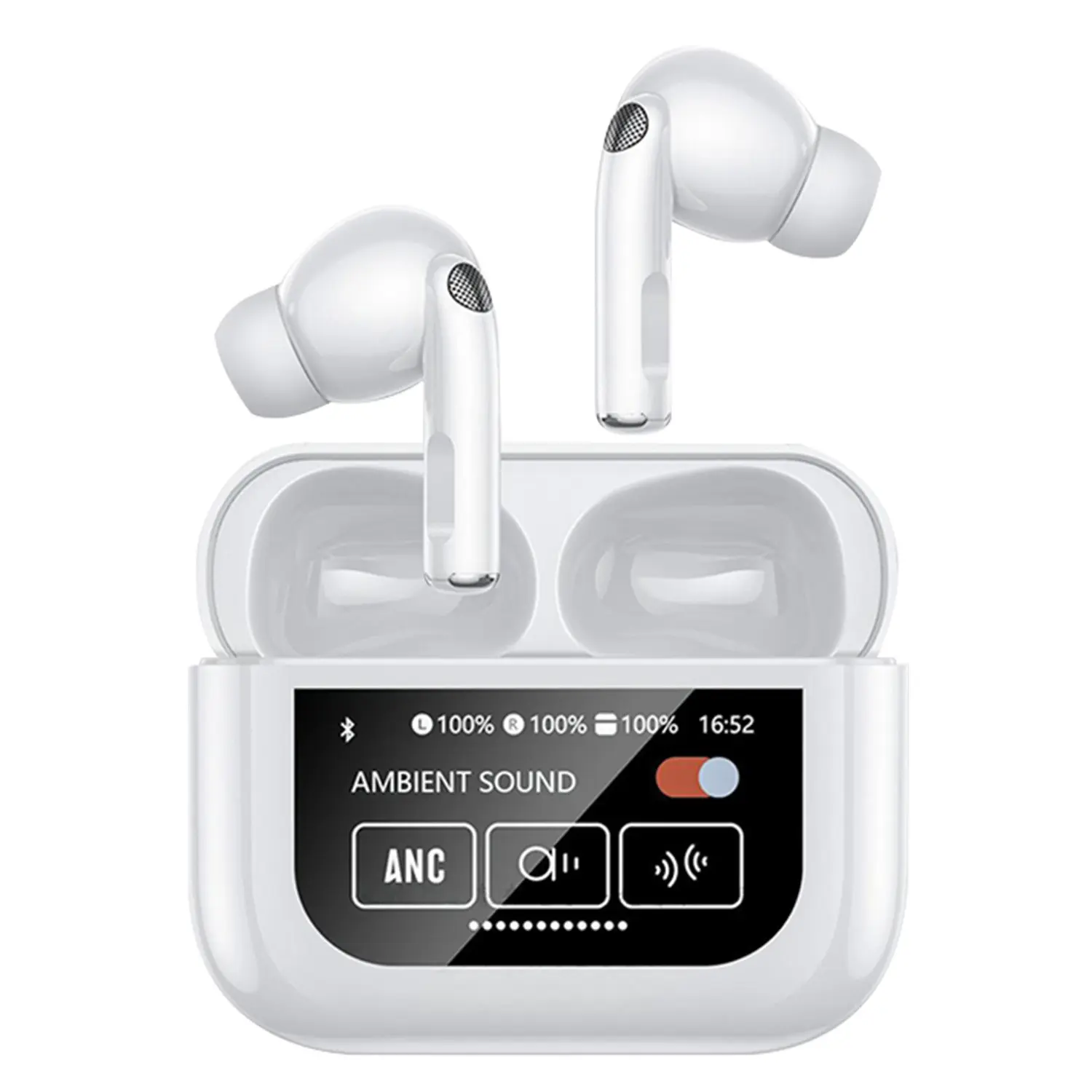 Wireless Earbuds with Touch Screen BT 5.4 High Fidelity Sound In-Ear Stereo Earbuds for Phones Tablets Laptops Audio Bluetooth ANC ENC Noise Reduction IPX7 Sweat Resistance Quality Materials Compact Design Headphone Automatic
