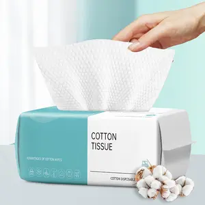 Disposable Face Towel, Cotton Facial Dry Wipes for Sensitive Skin, Soft Thickened Facial Tissues for Skincare, Facial Cleansing & Makeup Removal Towels