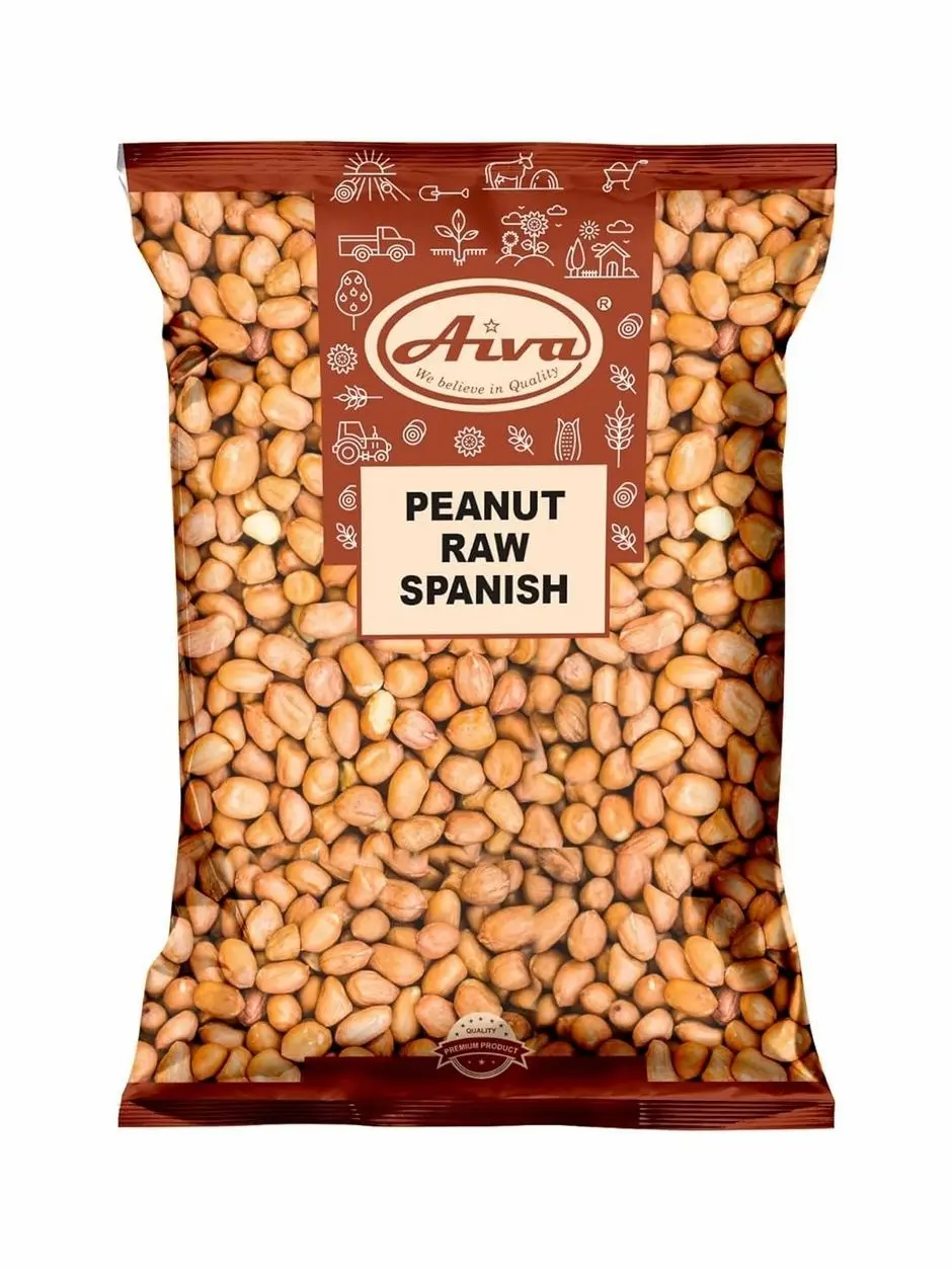 Aiva Raw Spanish Peanuts (5 LB) Bulk – Whole Unsalted Peanuts for Snacking, Cooking, and Baking | Product of USA | Spanish Premium Grade