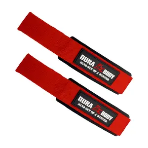 Durabody Sport - Red Padded Weightlifting Straps | Lifting Straps For Back Workouts | Deadlifting, Rows & More