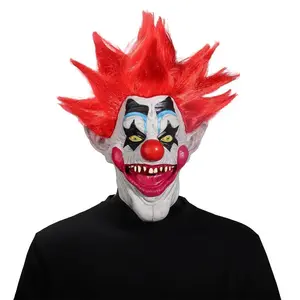 New Movie Killer Klowns From Outer Space Demon Clown Cosplay Terror Mask Killer Joker Full Face Latex Helmet Wig Halloween PropsCustomization takes 10 days