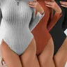 【Black Friday】Women's Fall & Winter High Neck Long Sleeve Three-Piece Bodysuits Set, Casual Slim Fit, Fashion Wear for Halloween and Christmas