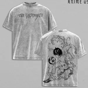 Rin Itoshi x Blue Lock Anime Soccer T-Shirt Washed, Blue Flame Soccer Player Tee, Vintage Japanese Manga Football Shirt, Oversized Streetwear Graphic Tee, Sportswear Menswear JXP