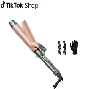 Thirtek 1/1.25/1.5 Inch Curling Iron with Ceramic Tourmaline Barrel, Curling Wands with 15 Temps for All Hair Types, Long-Lasting, Smooth Salon Finish, 60-min Auto Shut-Off, Dual Voltage Hair Curler Adjustable