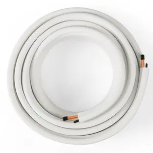 COSTWAY - 50 Feet Mini Split Line Set with 1/4 Inch and 1/2 Inch O.D. Copper Pipes Tubing