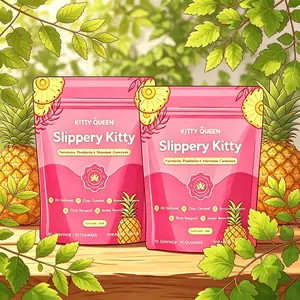 Her Juicy Urinary Comfort Feminine Balance Probiotic Chews All-in-One Supplement Slippery Elm + Prebiotics + Lactobacillus Mix Target pH Imbalance and Long-Lasting Dry Discomfort, Hawaiian Pineapple 60 Gummies